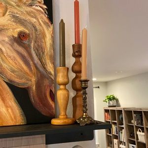 Vintage candle holder trio